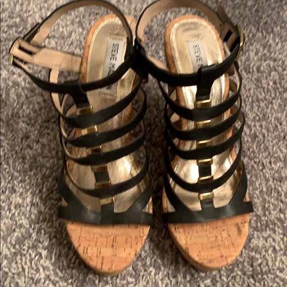 Steve Madden black platform wedge 8.5M - Picture 3 of 6